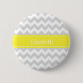 Badge Rond 5 Cm Lt Gray Wht Chevron Yellow Monogram (Devant)