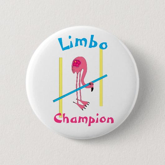 Badge Rond 5 Cm Luau Party Flamingo Limbo Champion 3" Button (Devant)