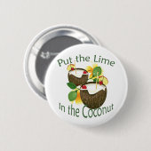 Badge Rond 5 Cm Luau Tropical Party Funny Coconut Drink Button 2 (Devant & derrière)