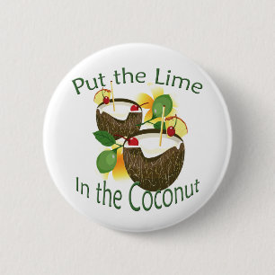 Badge Rond 5 Cm Luau Tropical Party Funny Coconut Drink Button 2