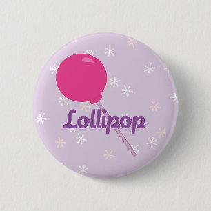 Badge Rond 5 Cm Lucette rose lumineuse