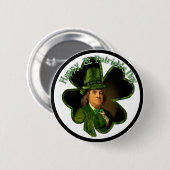 Badge Rond 5 Cm Lucky Ben Franklin St Patrick (Devant & derrière)
