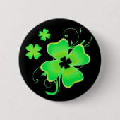 Badge Rond 5 Cm Lucky Irish Four Leaf Clover Button (Devant)