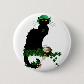 Badge Rond 5 Cm Lucky Le Conversation Noir Saint Patrick's Day (Devant)