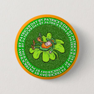 Badge Rond 5 Cm Lucky Leprechaun