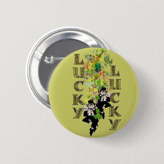 Badge Rond 5 Cm Lucky Leprechaun