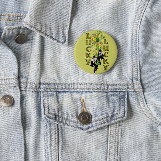Badge Rond 5 Cm Lucky Leprechaun (En situation)