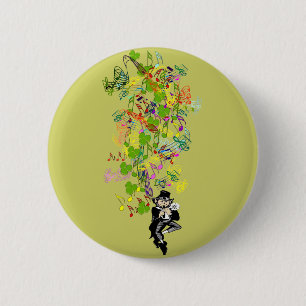 Badge Rond 5 Cm Lucky Leprechaun Avec Shamrocks