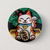 Badge Rond 5 Cm Lucky Maneki Neko Button (Devant)