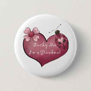 Badge Rond 5 Cm Lucky Me Je suis un grand-mère Tshirts et cadeaux