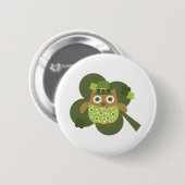 Badge Rond 5 Cm Lucky Owl (Devant & derrière)