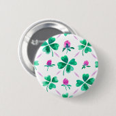 Badge Rond 5 Cm Lucky shamrock (Devant & derrière)