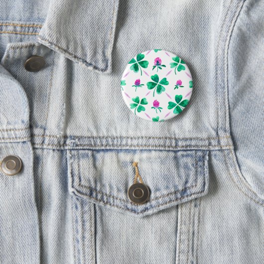 Badge Rond 5 Cm Lucky shamrock (En situation)