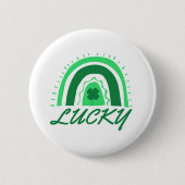 Badge Rond 5 Cm Lucky Shamrock Rainbow (Devant)