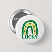 Badge Rond 5 Cm Lucky Shamrock Rainbow St patrick (Devant & derrière)