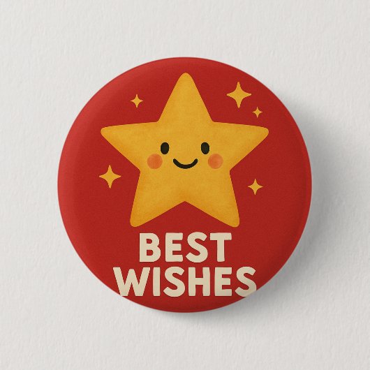 Badge Rond 5 Cm Lucky Star - Meilleurs voeux (Devant)