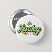 Badge Rond 5 Cm Lucky Vibes St. Patrick's Day Button (Devant & derrière)