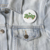 Badge Rond 5 Cm Lucky Vibes St. Patrick's Day Button (En situation)