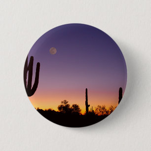 Badge Rond 5 Cm Lueur de lune de désert de sud-ouest de début de