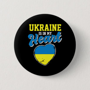 Badge Rond 5 Cm L'Ukraine est dans mon cœur Fier voyageur ukrainie