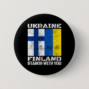 Badge Rond 5 Cm L'Ukraine la Finlande est avec vous Soutien finla