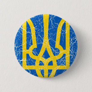 Badge Rond 5 Cm L'Ukraine peu de manteau des bras