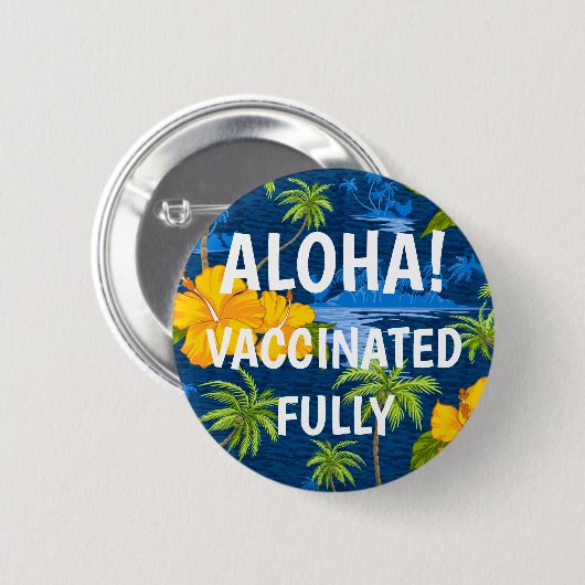 Badge Rond 5 Cm Lumahai Beach cachée Hawaii Aloha Vacciné (Devant & derrière)