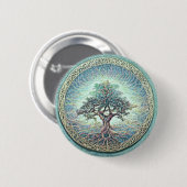 Badge Rond 5 Cm Lumière de l'arbre de vie (Devant & derrière)