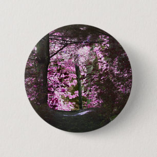 Badge Rond 5 Cm Lumière sur le bouton de nature de chemin