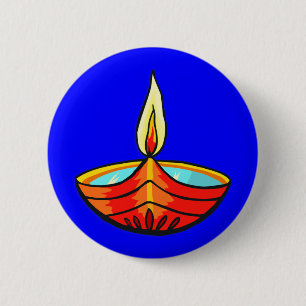 Badge Rond 5 Cm Lumières de festival de Diwali