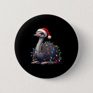Badge Rond 5 Cm Lumières de Noël d'autruche Fundy Santa Hat Joyeux
