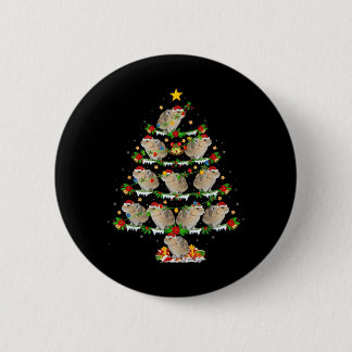 Badge Rond 5 Cm Lumières de Noël Pika pour amateur de Pika Sapin d