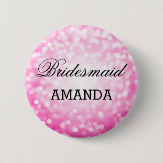 Badge Rond 5 Cm Lumières de parties scintillantes de rose de
