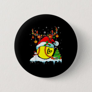 Badge Rond 5 Cm Lumières drôles de chapeau de Père Noël de renne d