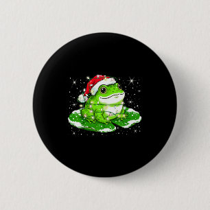 Badge Rond 5 Cm Lumières drôles de Noël Grenouille Crapaud mignon