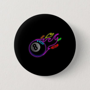 Badge Rond 5 Cm Lumières Néon Colorées Huit Billards Billard Billa