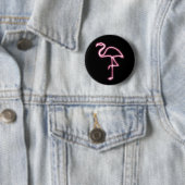 Badge Rond 5 Cm Luminosité Flamant rose (En situation)