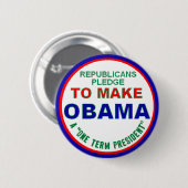 Badge Rond 5 Cm L'un Président Button de terme (Devant & derrière)