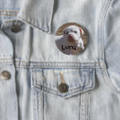 Badge Rond 5 Cm Luna, chiot sauvé (En situation)