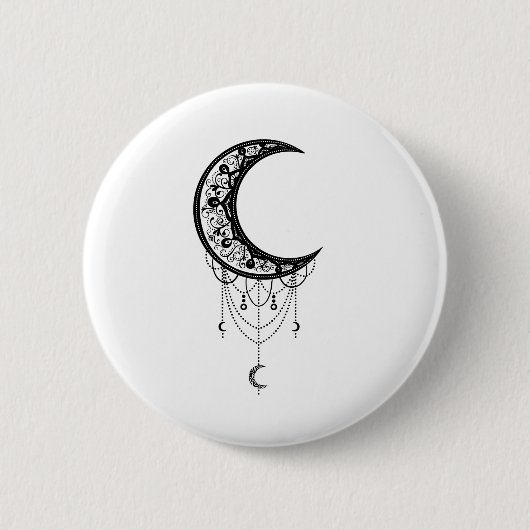 Badge Rond 5 Cm Lune (Devant)