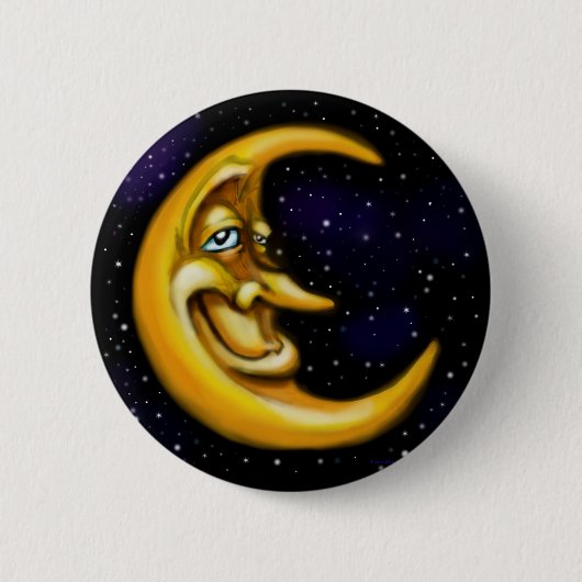 Badge Rond 5 Cm Lune (Devant)