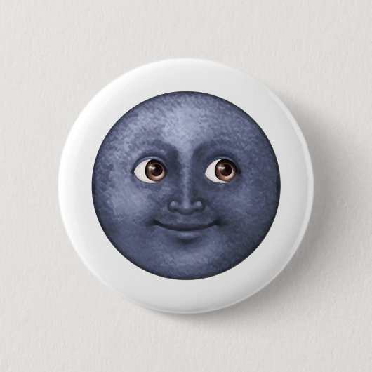 Badge Rond 5 Cm Lune bleu foncé - Emoji (Devant)