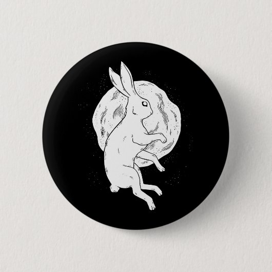 Badge Rond 5 Cm Lune de lapin (Devant)