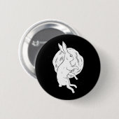 Badge Rond 5 Cm Lune de lapin (Devant & derrière)