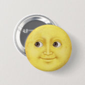 Badge Rond 5 Cm Lune Emoji (Devant & derrière)