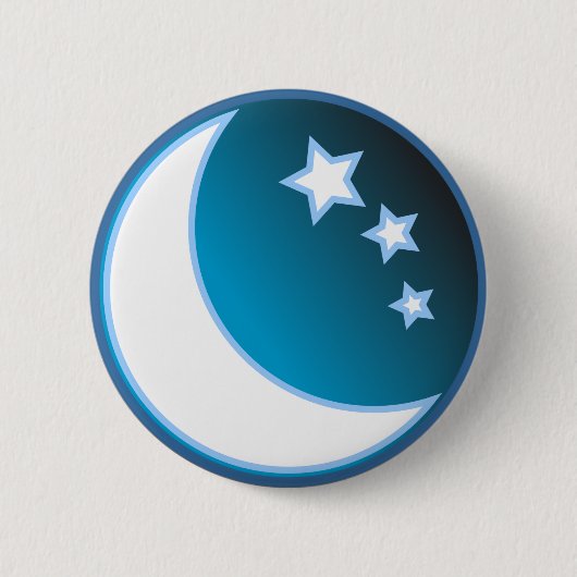 Badge Rond 5 Cm Lune et étoiles (Devant)