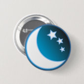 Badge Rond 5 Cm Lune et étoiles (Devant & derrière)
