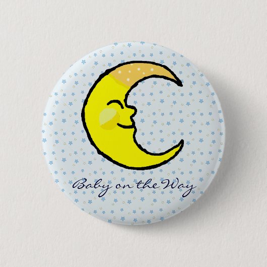 Badge Rond 5 Cm Lune et étoiles (Devant)