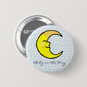 Badge Rond 5 Cm Lune et étoiles (Devant & derrière)