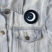 Badge Rond 5 Cm Lune et étoiles / Épingle de bouton (En situation)